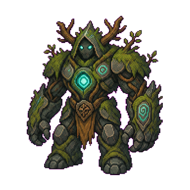 Ancient forest guardian boss pixel sprite