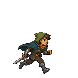 Looping forest adventurer run animation