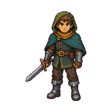 Young warrior facing south