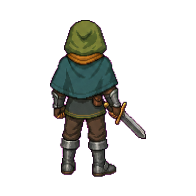 Young warrior facing north